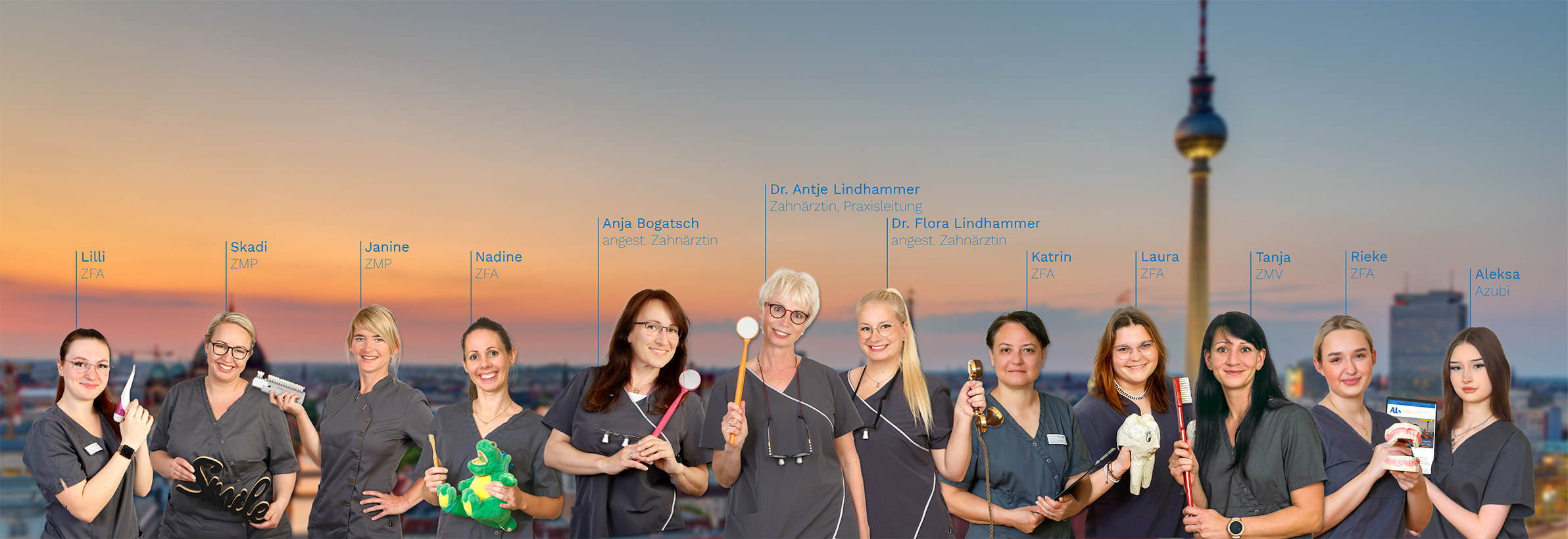 Das Team bei Dr. Lindhammer Zahnärztin Berlin